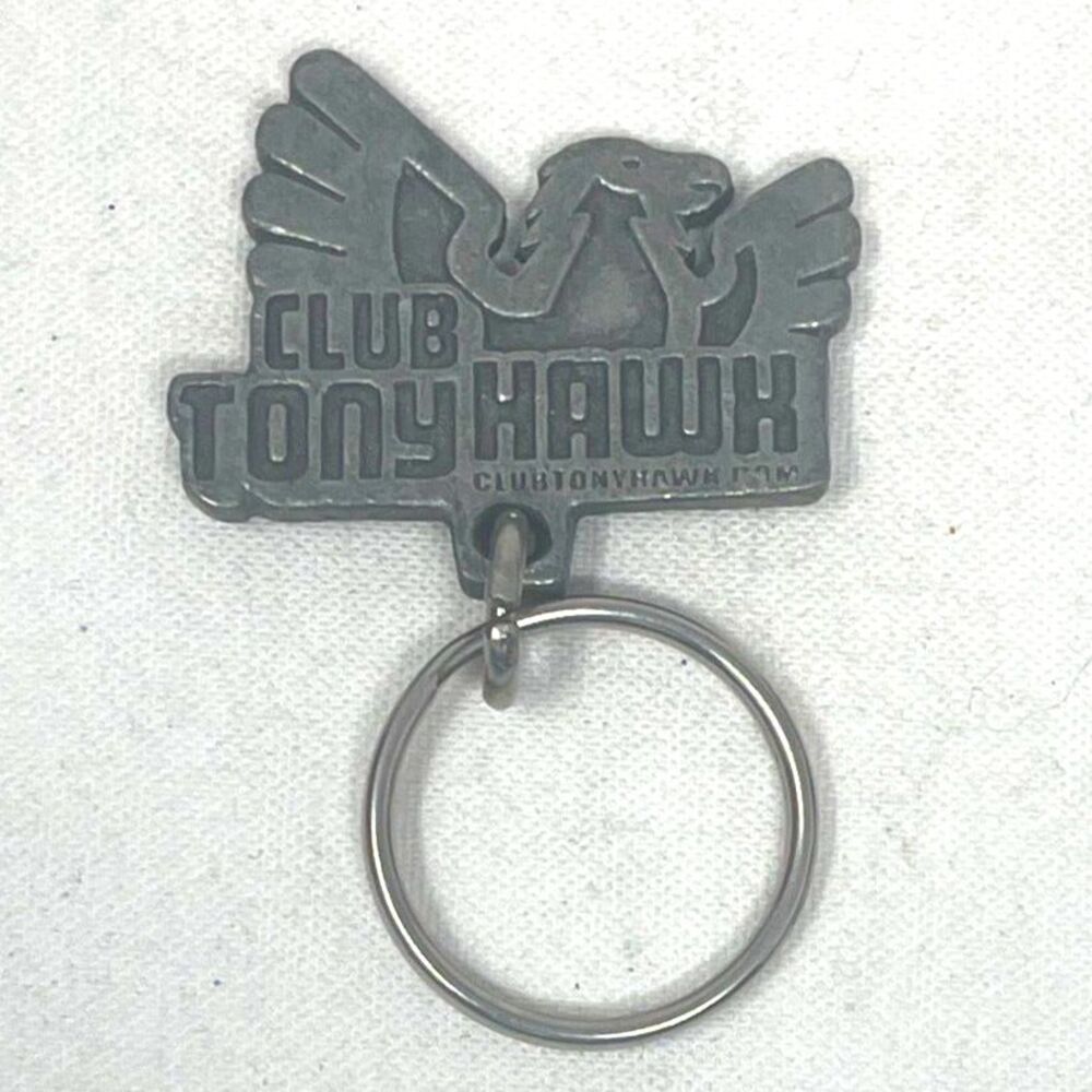 Vintage Club Tony Hawk Pewter Keychain Skater Y2k 90s Fan Merchandise Rare!